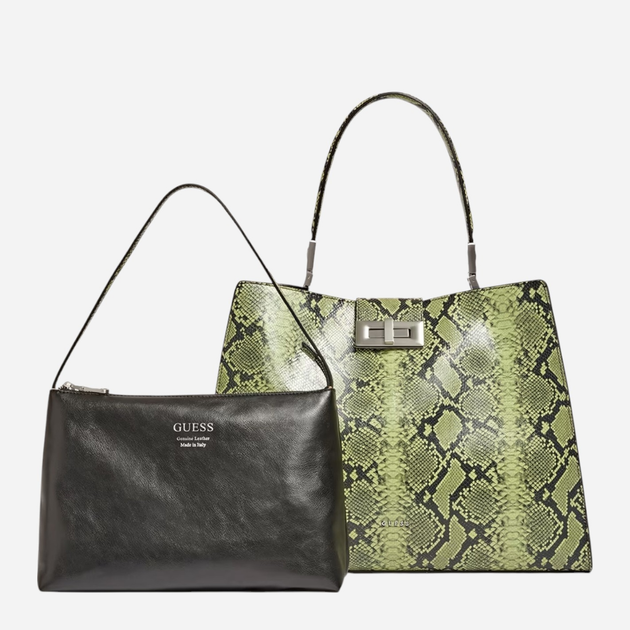 Torba shopper damska skórzana Guess Monia HWMONIL2106-SGN Zielona (800070307778) - obraz 3