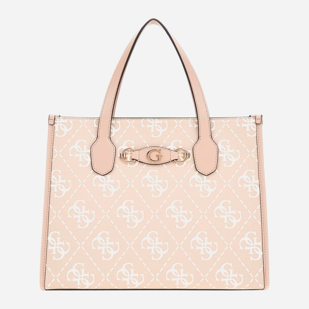 Torba shopper damska Guess Izzy 2 HWOQ8654220-SDL Beżowa (800070334894) - obraz 1