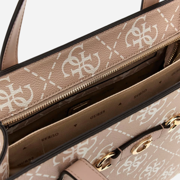 Torba shopper damska Guess Izzy 2 HWOQ8654220-SDL Beżowa (800070334894) - obraz 3