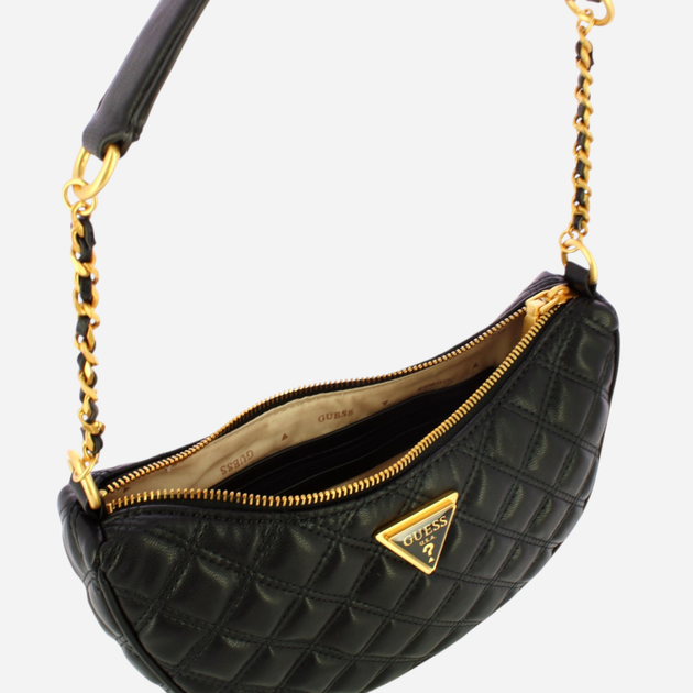 Сумка хобо жіноча маленька Guess Giully HWQA8748120-BLA Чорна (800070316722) - зображення 4