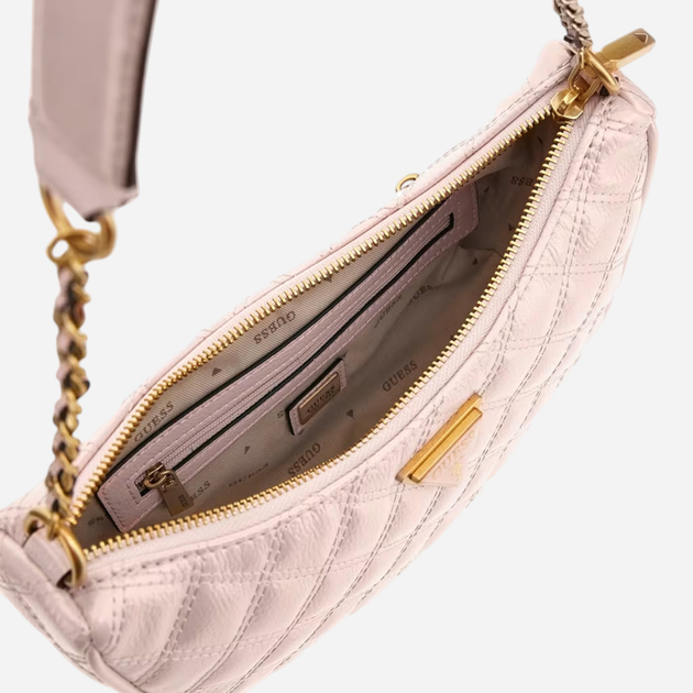 Сумка хобо жіноча маленька Guess Giully HWQI8748120-LTR Рожева (800070316653) - зображення 3