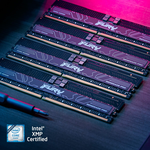 Pamięć RAM Kingston Fury DDR5-5600 131072MB PC5-44800 (Kit of 4x32768) Renegade Pro EXPO ECC Registered 2Rx8 Black (KF556R28RBE2K4-128) - obraz 7