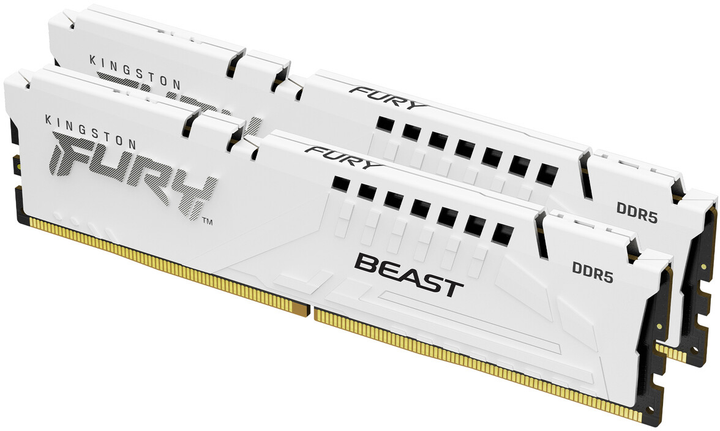 Оперативна пам'ять Kingston Fury Beast DDR5-6000 65536MB PC5-48000 (Kit of 2x32768) White (KF560C30BWEK2-64) - зображення 1