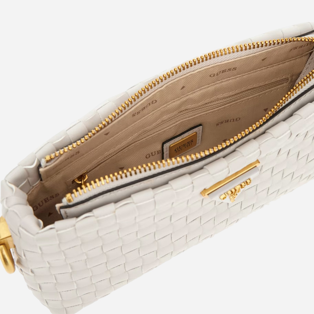 Сумка крос-боді через плече жіноча маленька Guess Lisbet HWWA8774720-STO Біла (800070307644) - зображення 3