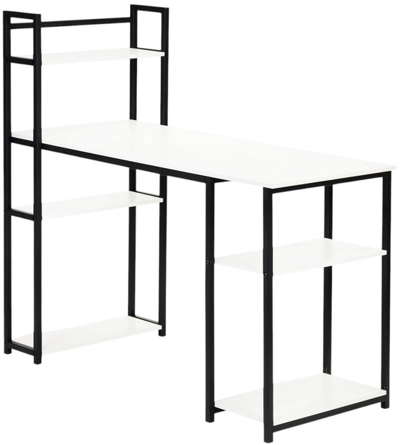 Комп'ютерний стіл ModernHome by Multistore з полицями білий (PJJCT0005-301) - зображення 3