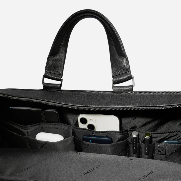 Torba aktówka męska skórzana Piquadro CA6026W130/N Czarna (800070326239) - obraz 10