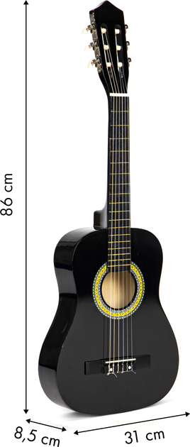 Gitara dla dzieci duża EcoToys drewniana 6 strun (5903769970735) - obraz 4
