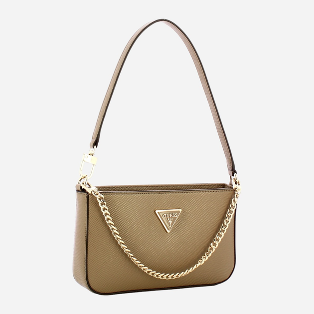 Сумка багет жіноча маленька Guess Noelle HWZG7879720-DRT Світло-коричнева (800070326173) - зображення 3