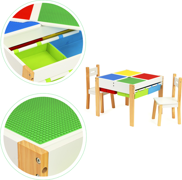 Дерев'яні меблі для дітей EcoToys набір стіл + 2 стільці (5903089065579) - зображення 4