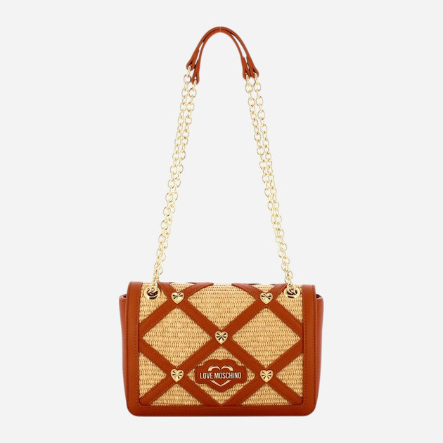 Torebka crossbody damska mała Love Moschino Borsa Raffia JC4313PP0IKO110A Brązowa (800070318019) - obraz 1