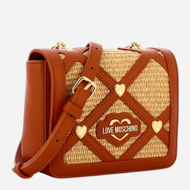 Torebka crossbody damska mała Love Moschino Borsa Raffia JC4310PP0IKO110A Brązowa (800070318018) - obraz 3