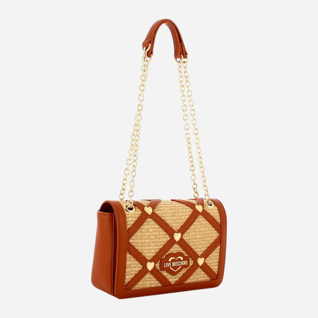Torebka crossbody damska mała Love Moschino Borsa Raffia JC4313PP0IKO110A Brązowa (800070318019) - obraz 3