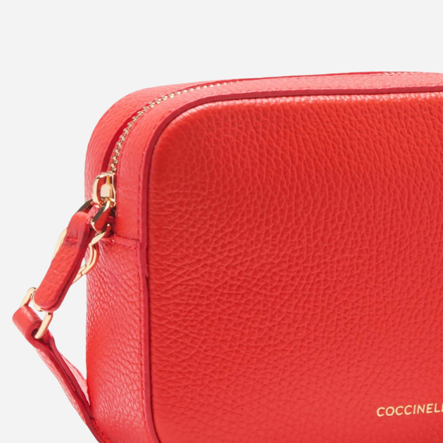 Сумка крос-боді через плече жіноча з натуральної шкіри маленька Coccinelle Tebe E5MN555I101-R29 Помаранчева (800070338240) - зображення 4