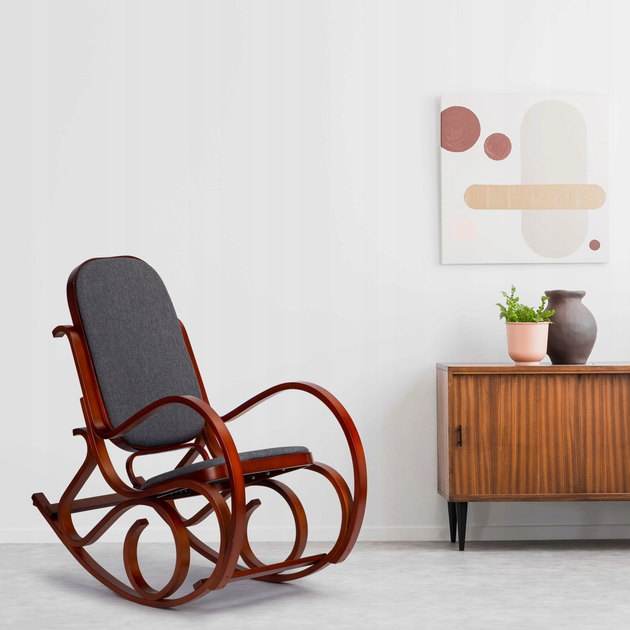 Крісло-гойдалка ModernHome by Multistore на полозках (TXWQM-F001 CHAROCOAL) - зображення 7