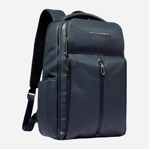 Plecak męski skórzany 21.5L Piquadro CA6451W130/BLU Ciemnogranatowy (800070326387) - obraz 3
