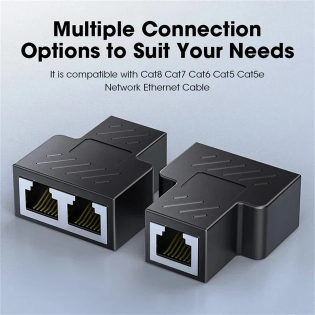 Разветвитель для интернет-кабеля удлинитель сплиттер для стабильного подключения 100 Мбит/с RJ45 LAN Ethernet - изображение 7