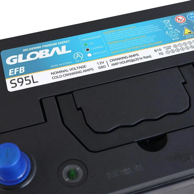 Автомобильный аккумулятор GLOBAL Asia EFB 70Ah, 680A, R+ (EFB S95L) (S95) - изображение 4