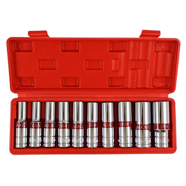 Набор длинных головок 1/2”, 10 единиц, Cr-V, MAXION MXTL- PCS10, (8-24мм) - изображение 2