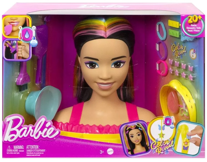 Лялька до стилізації Barbie Неонова веселка Чорне волосся HMD81 (0194735125197) - зображення 1