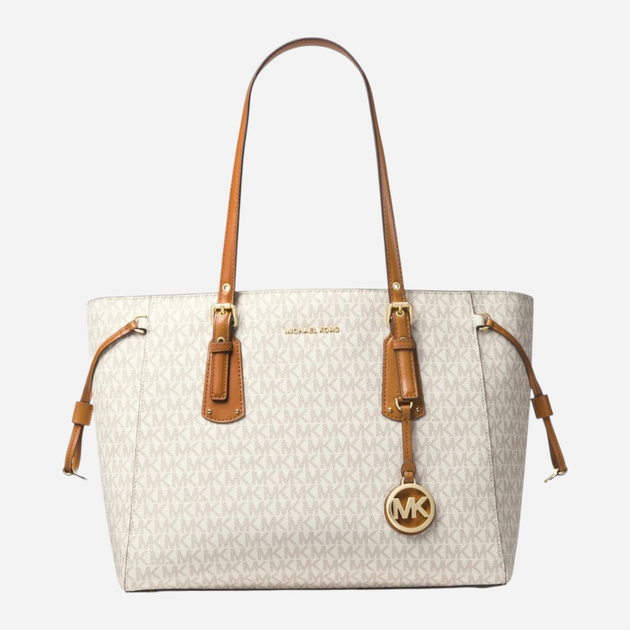 Torba shopper damska duża Michael Kors Voyager 30F8GV6T2B-150 Biała (800070064554) - obraz 1