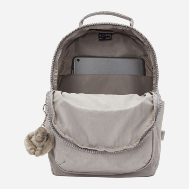 Plecak damski 14.2L Kipling Seoul S KPKI408289L1001 Szary (800070256878) - obraz 4