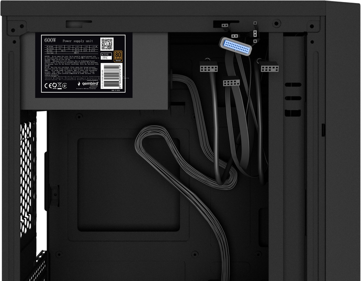 Obudowa Gembird Fornax K170 + zasilacz 600W Black (CCC-FC-K170-600W) - obraz 6