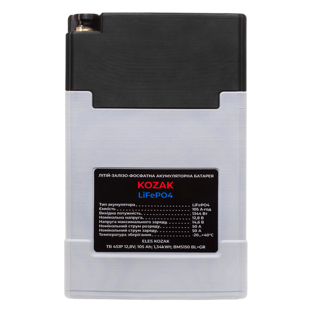 Акумуляторна батарея ELES KOZAK TB 4S1P 12,8V; 105 Ah; 1,34kWt; BMS100 BL+GR - изображение 5