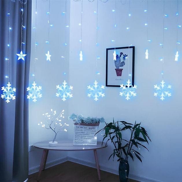 Святкова прикраса ModernHome by Multistore світлова завіса (JY-WD-007 BLUE) - зображення 4
