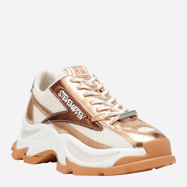 Sneakersy damskie Steve Madden Zoomz SM11002327-SG3 38 23.8 cm Biały/Złoty - obraz 2