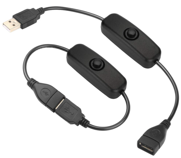 Кабель USB папа-мама с выключателем для светодиодных лент и прочего, 20см, круглая кнопка, черный - Фото 2 Кабель USB папа-мама с выключателем для светодиодных лент и прочего, 20см, круглая кнопка, черный - изображение 2