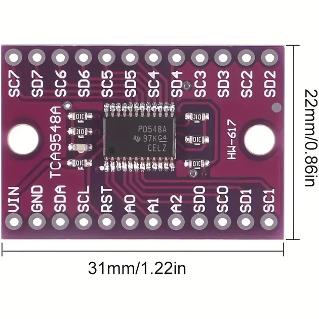 8-канальный коммуникационный многоканальный модуль расширения I2C, плата разработки с функцией сброса - Фото 4 8-канальный коммуникационный многоканальный модуль расширения I2C, плата разработки с функцией сброса - изображение 4