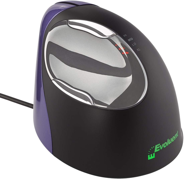 Mysz Evoluent VerticalMouse 4 Small USB Black/Purple (VM4S) - obraz 4
