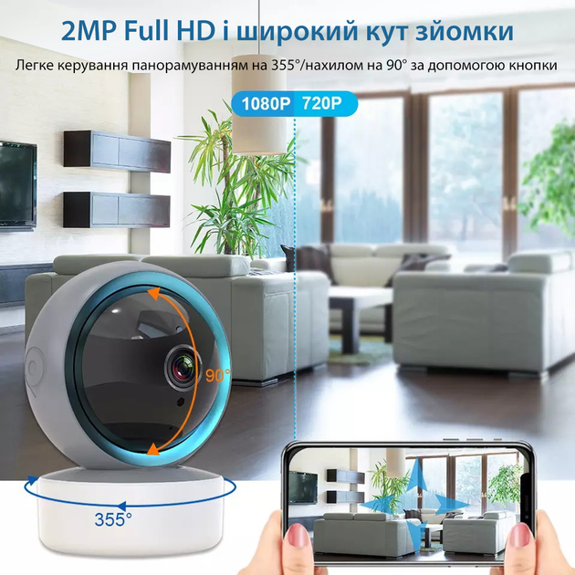 Видеоняня с подключением к телефону 2МP wifi радионяня беспроводная радио видео няня с камерой ip Tuya WN-F2 - изображение 2