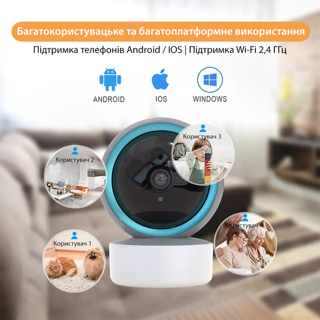 Видеоняня с подключением к телефону 2МP wifi радионяня беспроводная радио видео няня с камерой ip Tuya WN-F2 - изображение 5