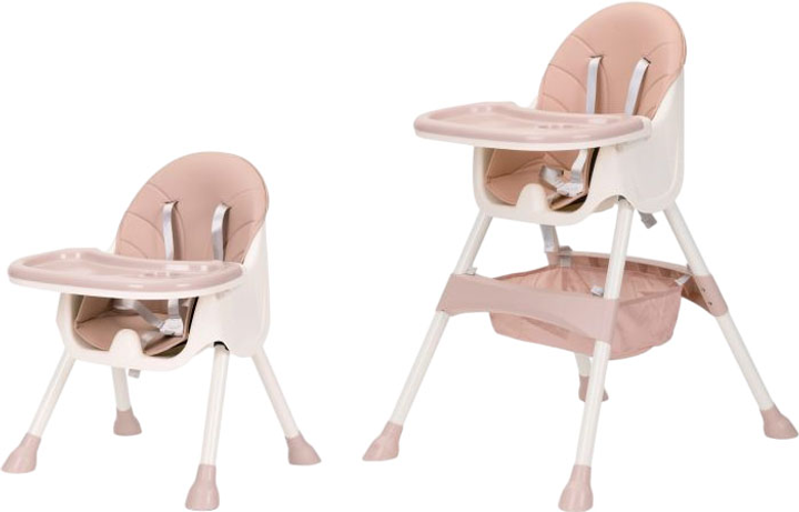 Krzesełko do karmienia EcoToys 2w1 różowy (5903089067269) - obraz 5