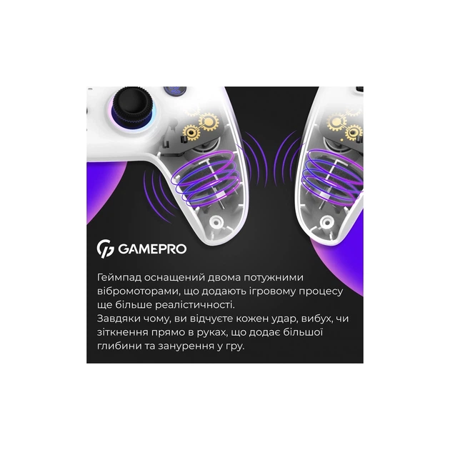 Геймпад GamePro GPS13W BT 5.3/USB/PC/iOS/Android/PS3/PS4 RGB White (GPS13W) - изображение 5