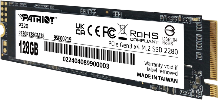 Dysk SSD Patriot P320 256GB M.2 2280 PCIe Gen 3.0 x4 NVMe TLC (P320P256GM28) - obraz 3