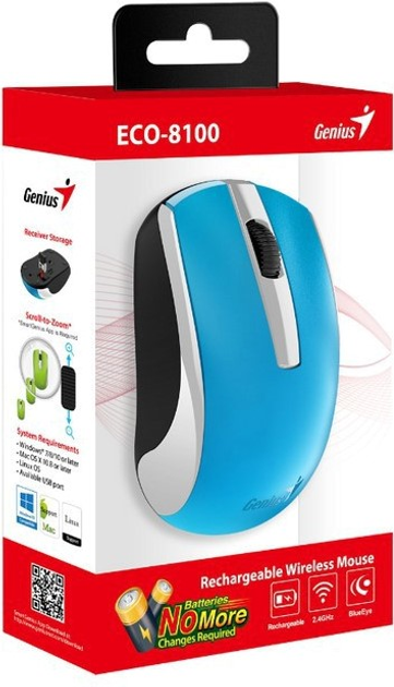 Миша Genius ECO-8100 Wireless Blue (31030010406) - зображення 3