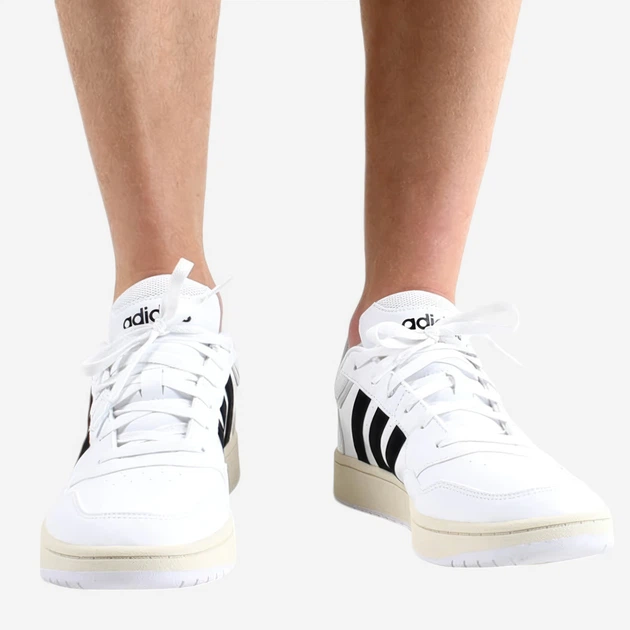 Sneakersy męskie do kostki adidas Hoops 3.0 GY5434 42 (UK 8) Białe (4065418290166) (955555903162400) - Outlet - obraz 4
