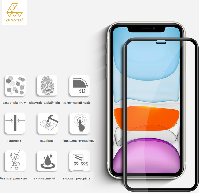 Захисне скло Lunatik Premium Tempered Glass Full Cover для смартфона Xiaomi Redmi Note 13 Pro 4G/Xiaomi Poco M6 Pro 4G Чорне (1306049) - Фото 4 Захисне скло Lunatik Premium Tempered Glass Full Cover для смартфона Xiaomi Redmi Note 13 Pro 4G/Xiaomi Poco M6 Pro 4G Чорне (1306049) - зображення 4
