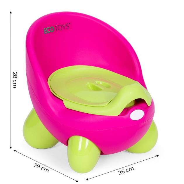 Nocnik dziecięcy EcoToys na nóżkach Różowo-zielony (5905817004492) - obraz 7