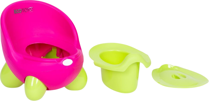 Nocnik dziecięcy EcoToys na nóżkach Różowo-zielony (5905817004492) - obraz 8