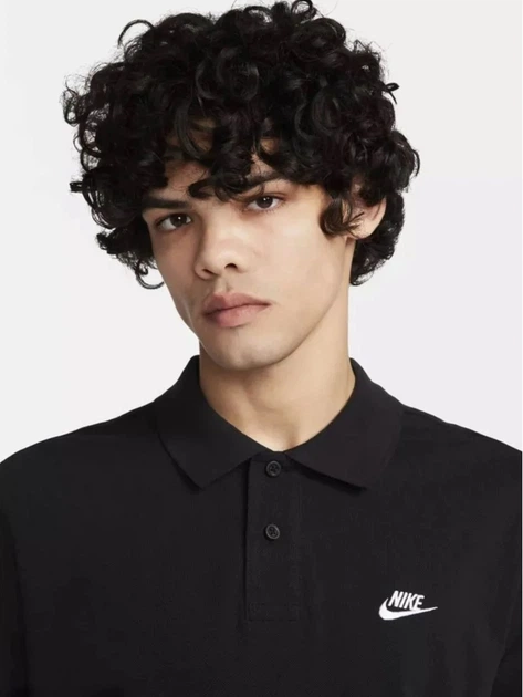 Поло довге чоловіче Nike M Nk Club Ss Polo Pique FN3894-010 2XL Чорне (196974891857) - зображення 4
