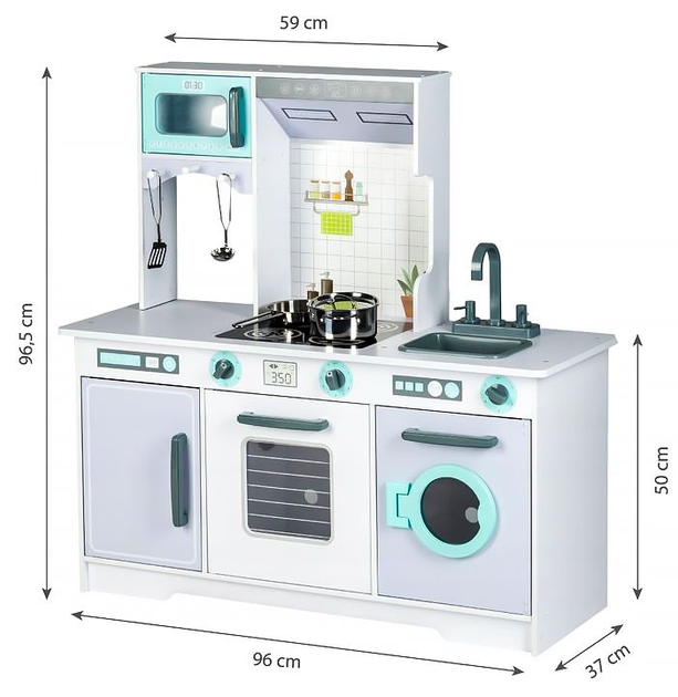 Duża drewniana kuchnia dla dzieci EcoToys z akcesoriami (5905817000128) - obraz 6