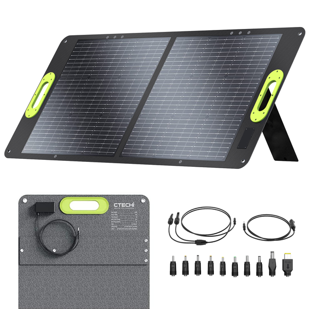 Портативна сонячна батарея CTECHI SP-100 (100W) - Фото 9 Портативна сонячна батарея CTECHI SP-100 (100W) - зображення 9