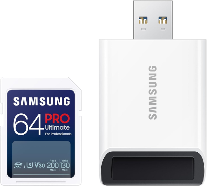 Karta pamięci Samsung Pro Ultimate SDXC 64GB UHS-I U3 V30 + czytnik (MB-SY64SB/WW) - obraz 1