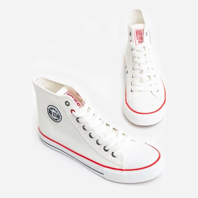 Чоловічі кеди високі Big Star JJ174602-101 47 Білі (5900714487478) - зображення 4