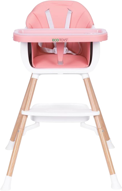 Krzesełko do karmienia EcoToys 2w1 Różowy (5905817004591) - obraz 4