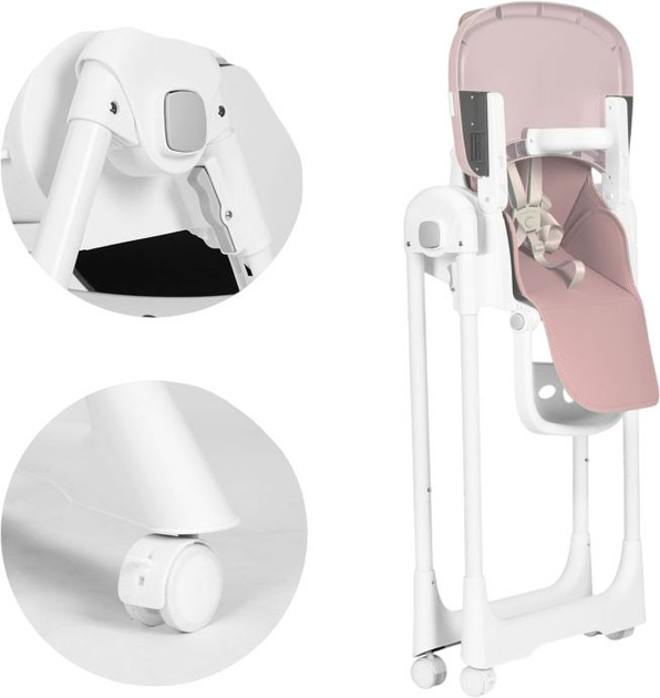 Krzesełko do karmienia EcoToys różowy (5905817001774) - obraz 8