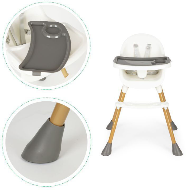 Krzesełko do karmienia EcoToys biały (5905817000739) - obraz 7